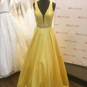 French Novelty Yellow Prom Dress